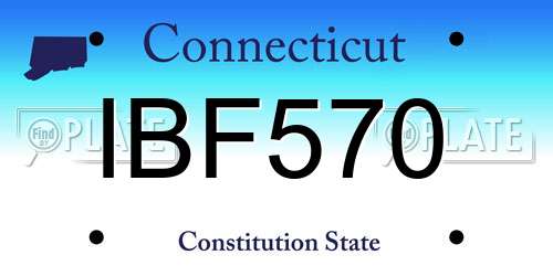 IBF570 Connecticut License Plate
