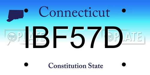 IBF57D Connecticut License Plate