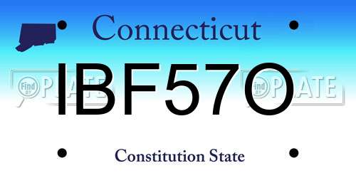 IBF57O Connecticut License Plate