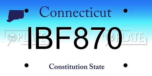 IBF870 Connecticut License Plate