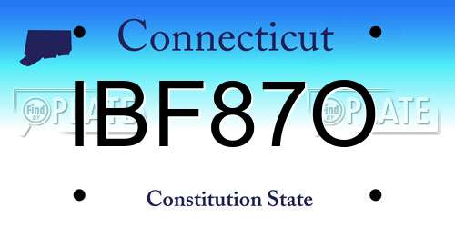 IBF87O Connecticut License Plate