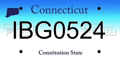 IBG0524 Connecticut License Plate