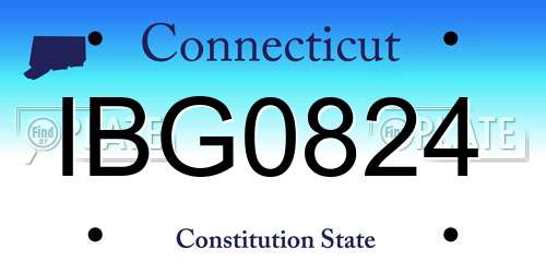 IBG0824 Connecticut License Plate