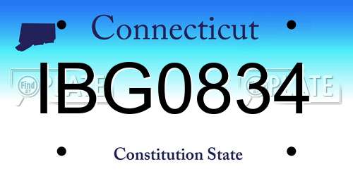 IBG0834 Connecticut License Plate