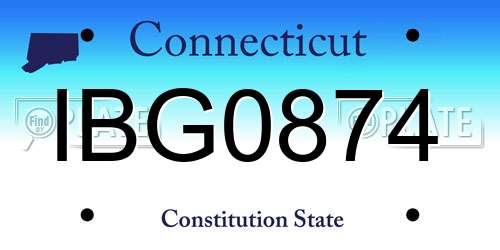 IBG0874 Connecticut License Plate