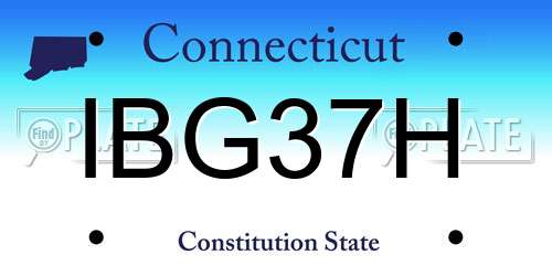 IBG37H Connecticut License Plate