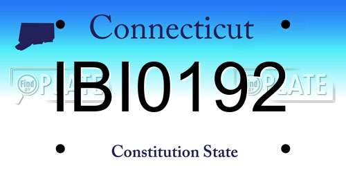 IBI0192 Connecticut License Plate