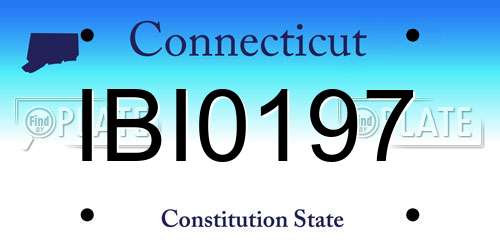 IBI0197 Connecticut License Plate