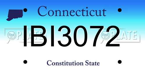 IBI3072 Connecticut License Plate