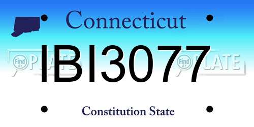 IBI3077 Connecticut License Plate