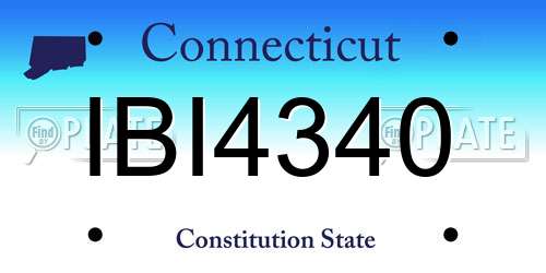 IBI4340 Connecticut License Plate