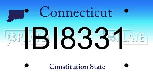 IBI8331 Connecticut License Plate