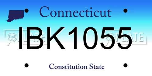IBK1055 Connecticut License Plate