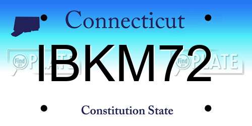 IBKM72 Connecticut License Plate