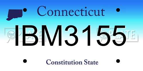 IBM3155 Connecticut License Plate