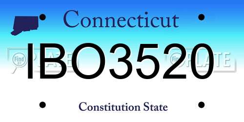 IBO3520 Connecticut License Plate