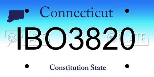 IBO3820 Connecticut License Plate