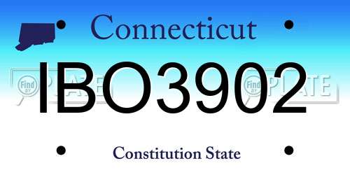 IBO3902 Connecticut License Plate