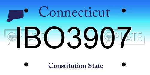 IBO3907 Connecticut License Plate
