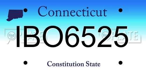 IBO6525 Connecticut License Plate