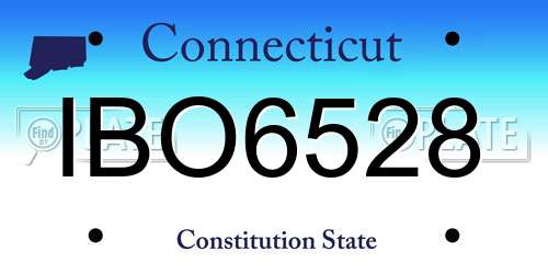 IBO6528 Connecticut License Plate