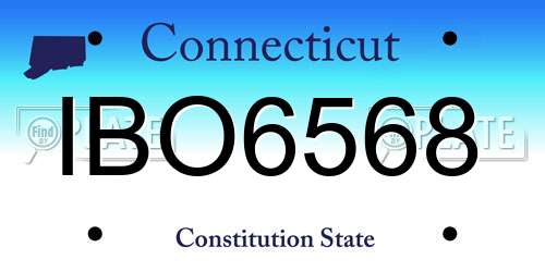 IBO6568 Connecticut License Plate