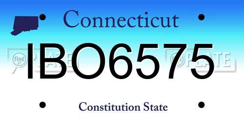 IBO6575 Connecticut License Plate