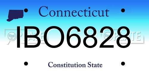 IBO6828 Connecticut License Plate