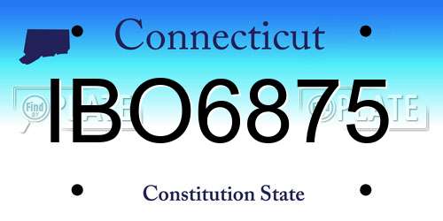 IBO6875 Connecticut License Plate