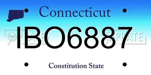 IBO6887 Connecticut License Plate