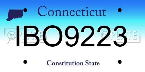 IBO9223 Connecticut License Plate
