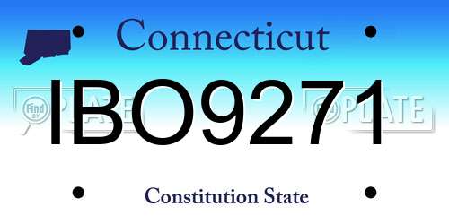 IBO9271 Connecticut License Plate