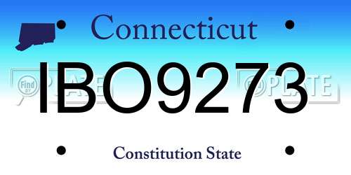 IBO9273 Connecticut License Plate