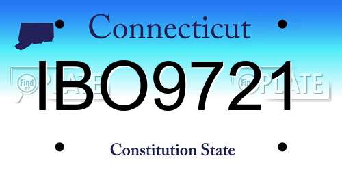 IBO9721 Connecticut License Plate