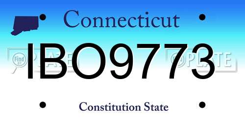 IBO9773 Connecticut License Plate