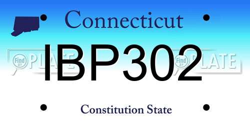 IBP302 Connecticut License Plate