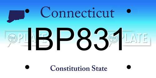 IBP831 Connecticut License Plate