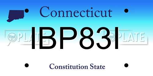 IBP83I Connecticut License Plate