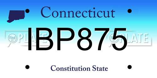 IBP875 Connecticut License Plate