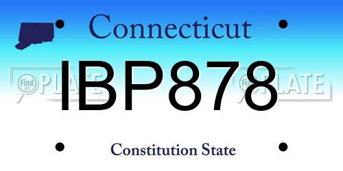 IBP878 Connecticut License Plate