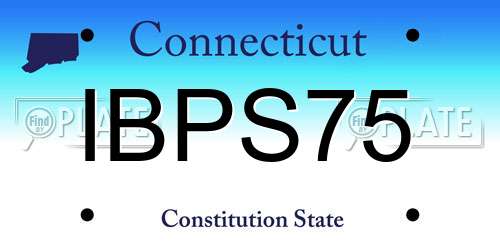 IBPS75 Connecticut License Plate