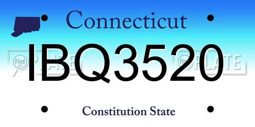 IBQ3520 Connecticut License Plate
