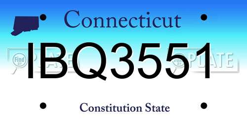 IBQ3551 Connecticut License Plate