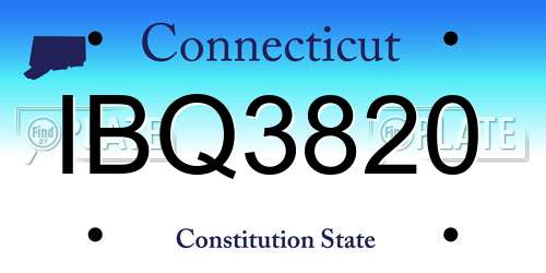 IBQ3820 Connecticut License Plate