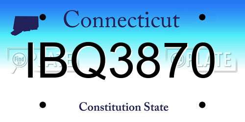 IBQ3870 Connecticut License Plate