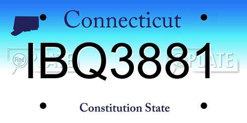 IBQ3881 Connecticut License Plate