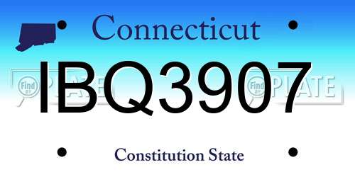 IBQ3907 Connecticut License Plate