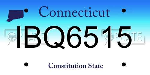 IBQ6515 Connecticut License Plate