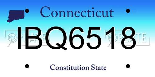 IBQ6518 Connecticut License Plate