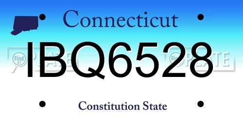 IBQ6528 Connecticut License Plate